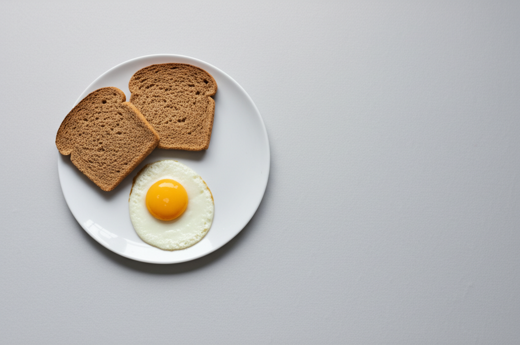 Minimal breakfast with coffee and toast